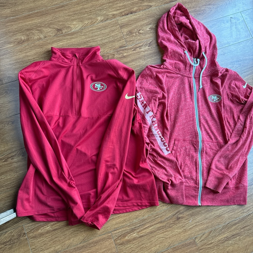 Nike women’s Nike 49ers Zip-Up Hoodie and Pullover bundle size L